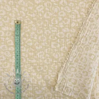 Mussola/Doppia garza jacquard Animal yellow ecru