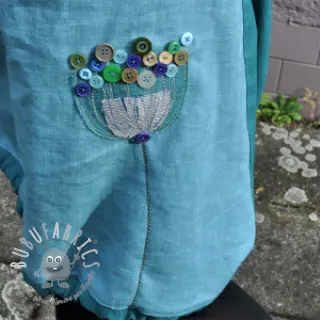 Lino prelavato teal