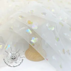 Tulle per TUTU Rainbow HEARTS off white