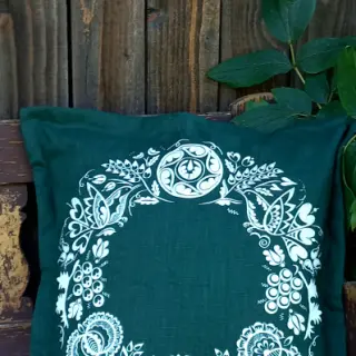 Lino prelavato forest green