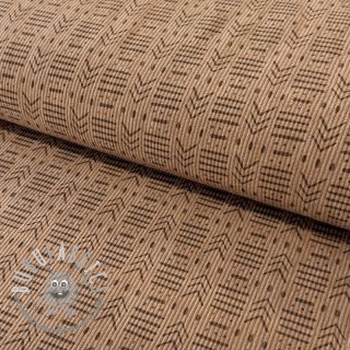 Velluto a coste STRETCH Emblem taupe