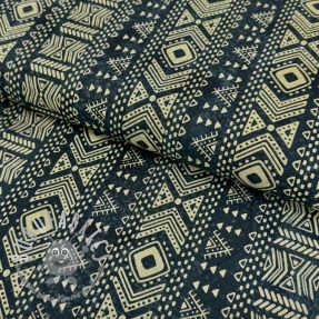 Tessuto di cotone UNIQUE BATIK design K petrol
