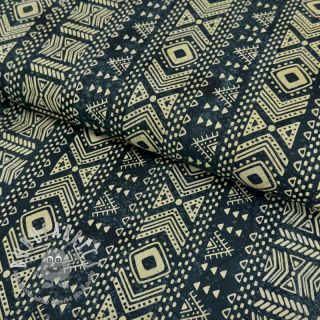 Tessuto di cotone UNIQUE BATIK design K petrol