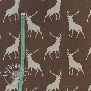Tessuto decorativo Linenlook Hunting deer silhouette
