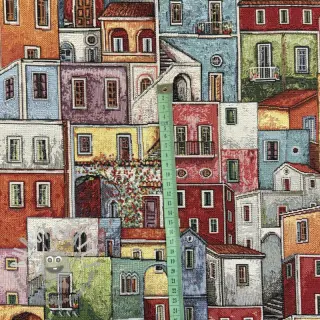 Tessuto decorativo GOBELIN PREMIUM Happy colourful village