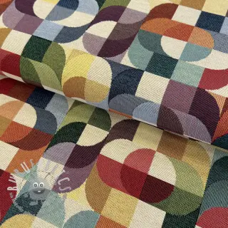 Tessuto decorativo GOBELIN PREMIUM Graphic retro shapes