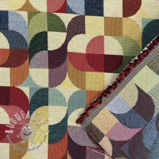 Tessuto decorativo GOBELIN PREMIUM Graphic retro shapes