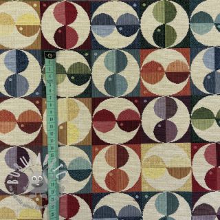 Tessuto decorativo GOBELIN PREMIUM Graphic square circle