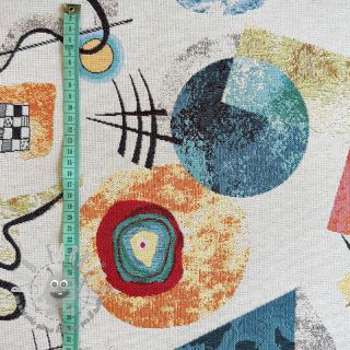 Tessuto decorativo jacquard COMPOSITION allover blanc