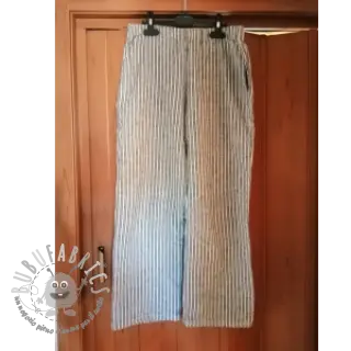 Lino con cotone Lira big stripe black