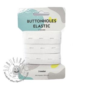 Elastico piatto perforato 18 mm white 3 m