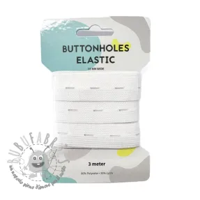Elastico piatto perforato 18 mm white 3 m