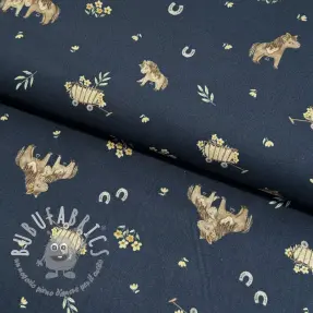 Tessuto di cotone Ponny navy digital print