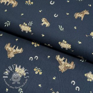 Tessuto di cotone Ponny navy digital print