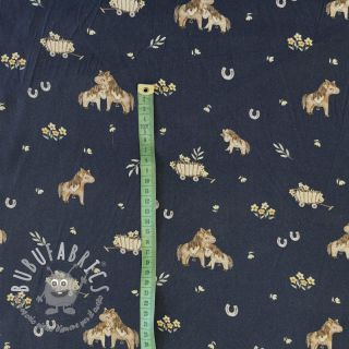 Tessuto di cotone Ponny navy digital print