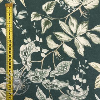 Tessuto decorativo Plants dark green digital print