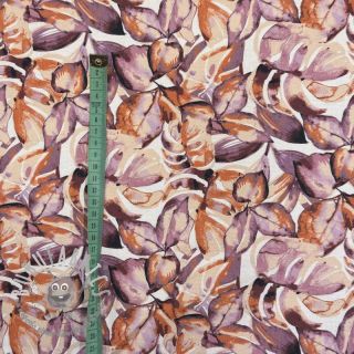 Tessuto decorativo Colourable leaves purple digital print