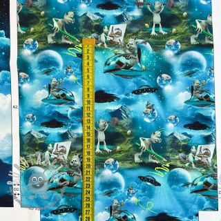 Tessuto decorativo KIDS BACKPACK Alien my friend PANEL
