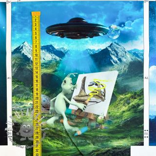 Tessuto decorativo KIDS BACKPACK Alien my friend PANEL