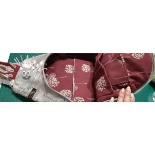 Tessuto decorativo Linenlook Elegant dandelion bordeaux