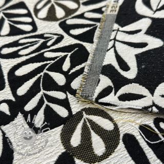 Tessuto decorativo jacquard GALET allover noir blanc