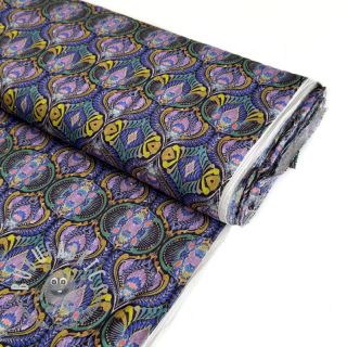 Viscosa LUREX Purple leaves digital print