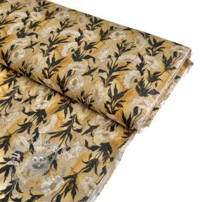 Viscosa LUREX White flowers ecru digital print