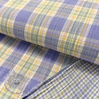 Mussola/Doppia garza Double sided CHECKER purple digital print