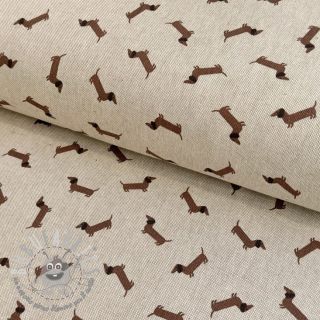 Tessuto decorativo Linenlook LITTLE DACHSHUND DOG