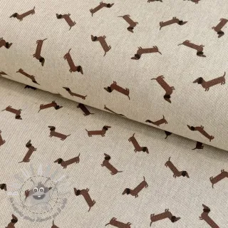Tessuto decorativo Linenlook LITTLE DACHSHUND DOG