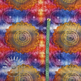 Jersey VISCOSE LYCRA HEAVY Mandala ochre digital print