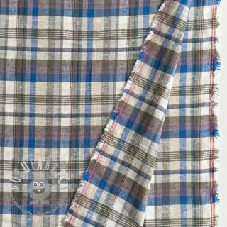 Viscosa con lino YARN DYED Check cobalt