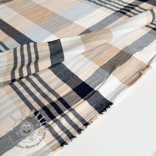 Tessuto di cotone YARN DYED Check and stripe light blue