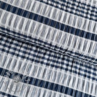 Tessuto di cotone YARN DYED Stripe navy