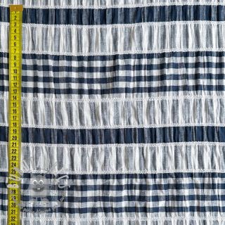 Tessuto di cotone YARN DYED Stripe navy