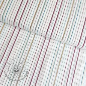 Tessuto di cotone LUREX stripes white