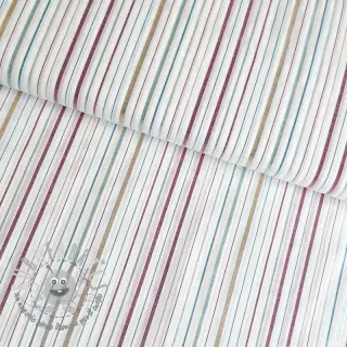 Tessuto di cotone LUREX stripes white
