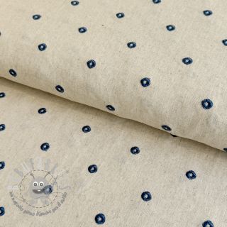 Viscosa con lino Embroidery square indigo