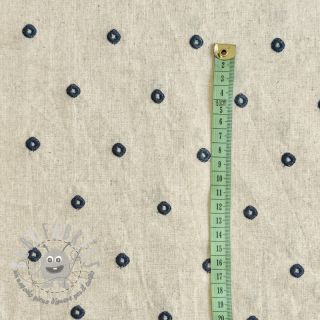 Viscosa con lino Embroidery square indigo