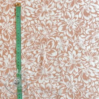 Lino prelavato Flowers light apricot