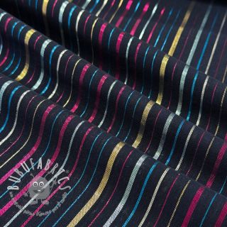 Tessuto di cotone LUREX stripes navy