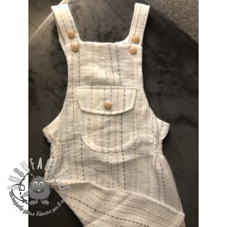 Mussola/Doppia garza Embroidery stripes white