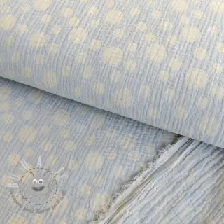 Mussola/Doppia garza JACQUARD Dots light blue
