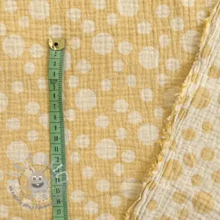Mussola/Doppia garza JACQUARD Dots dark yellow