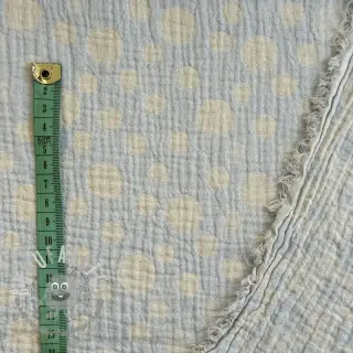Mussola/Doppia garza JACQUARD Dots light blue