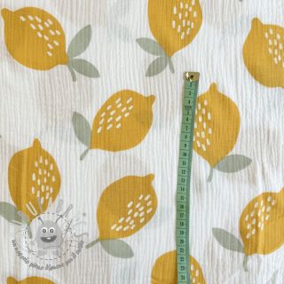 Mussola/Doppia garza Lemons white