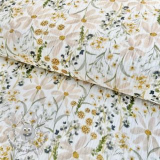 Mussola/Doppia garza Yellow flowie digital print