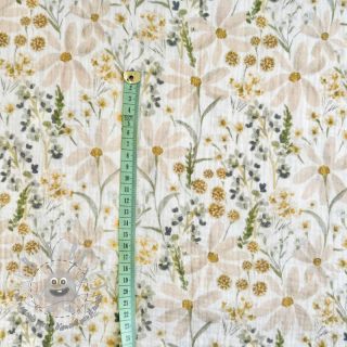 Mussola/Doppia garza Yellow flowie digital print