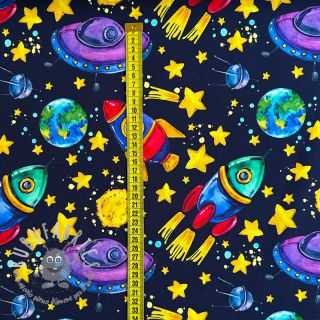 Felpa Planets and rockets design B digital print