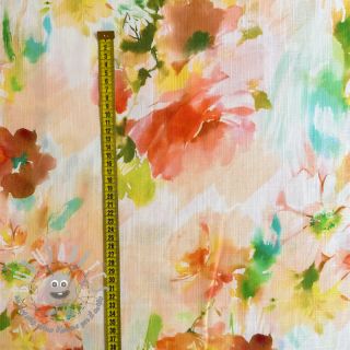 Viscosa con lino Aquarel garden yellow digital print